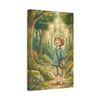 Forest Spirit Canvas Print — Boy with Kodama Wall Art