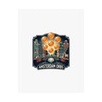 Amsterdam Orbs Satin Poster — Retro Canal Cityscape Art Print (300gsm)