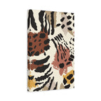 Abstract Animal Print Matte Canvas Wall Art — Neutral Safari Brushstroke Decor
